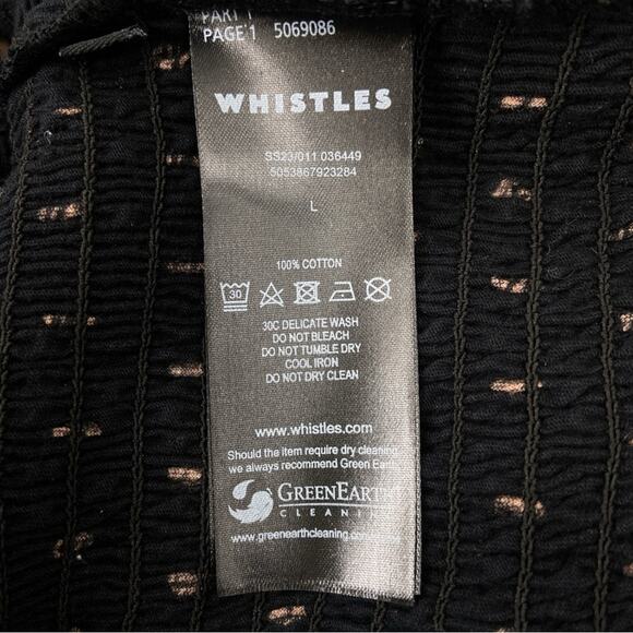 NWOT‎ Whistles Black Spot Square Neck Shirred Top Large - Picture 6 of 7